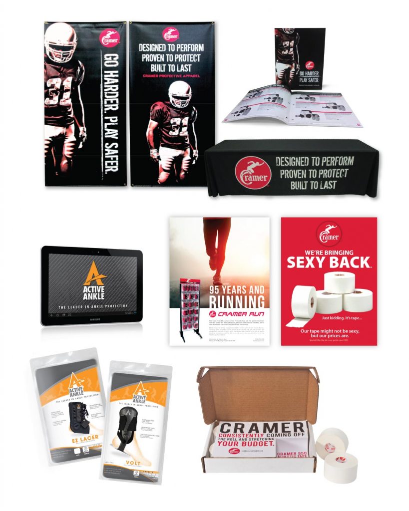Cramer Athletic Products - Trade Show Graphics, Brochures, Ads, Digital App, Packaging & Direct Mail