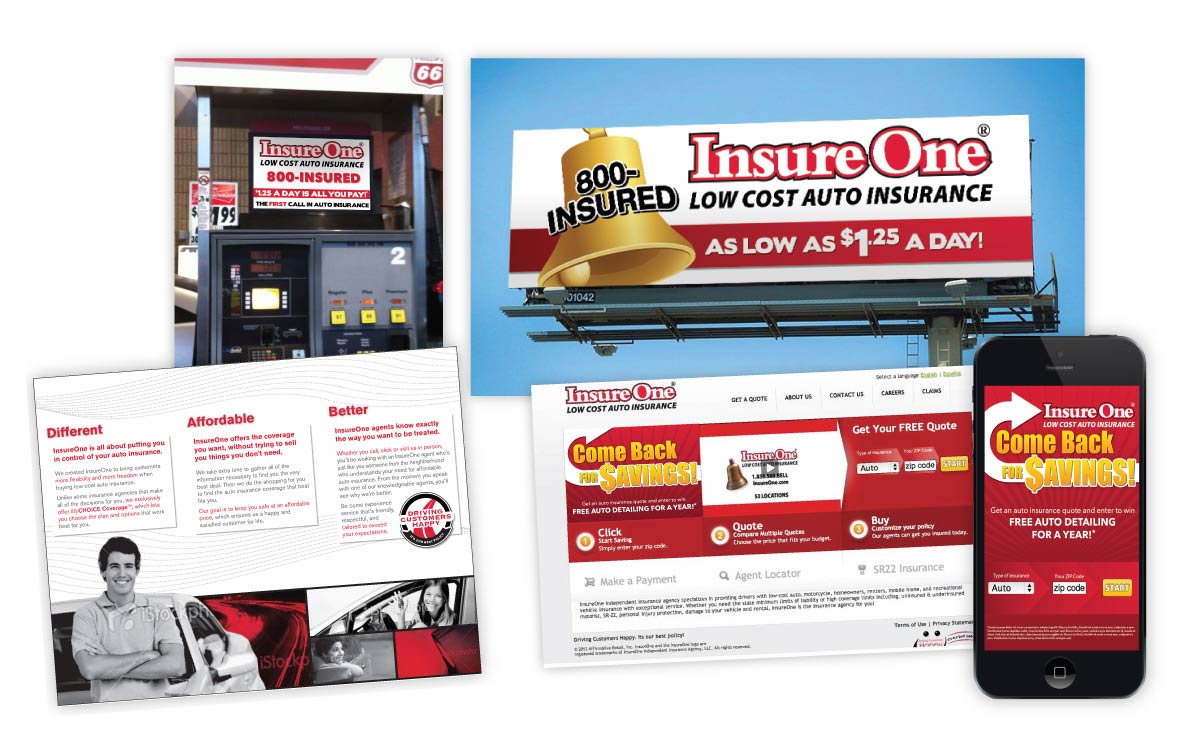 InsureOne - Outdoor, Digital, and print collateral