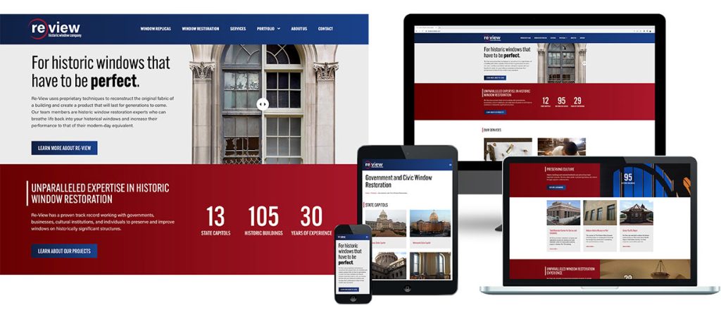 Re-View Historic Windows Website Development & Design