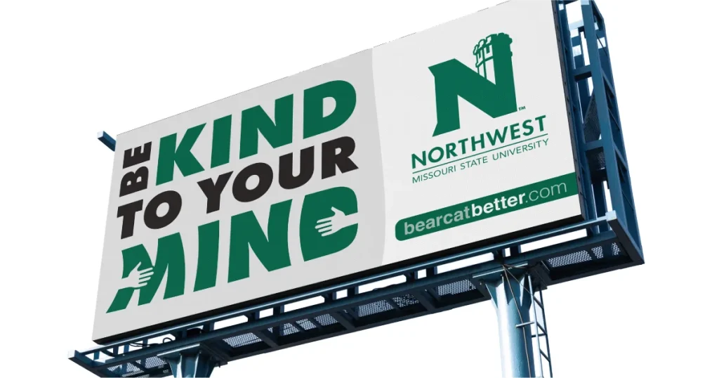 NWMSU Student Mental Health program outdoor advertising