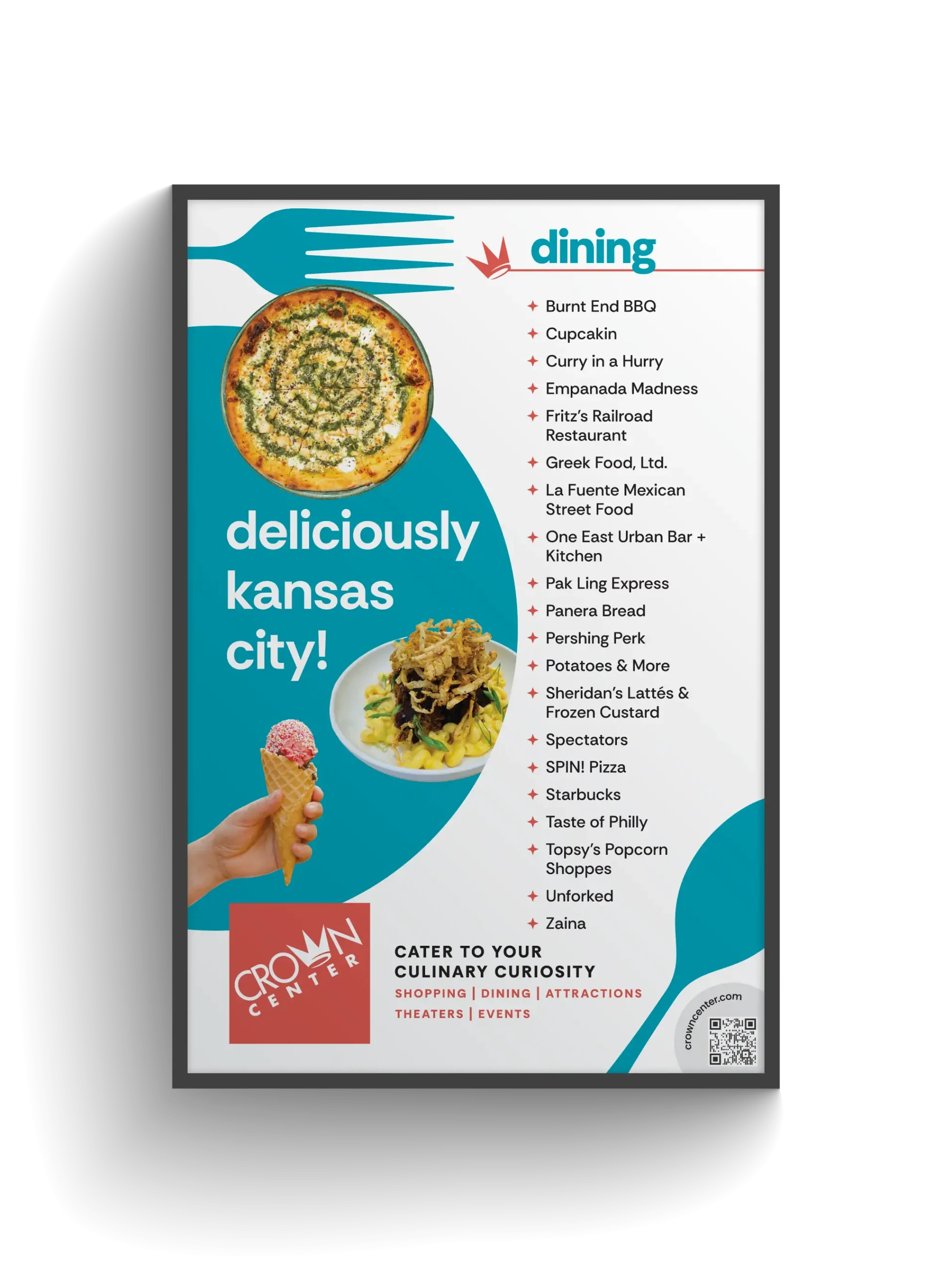 Crown Center brand campaign dining poster.