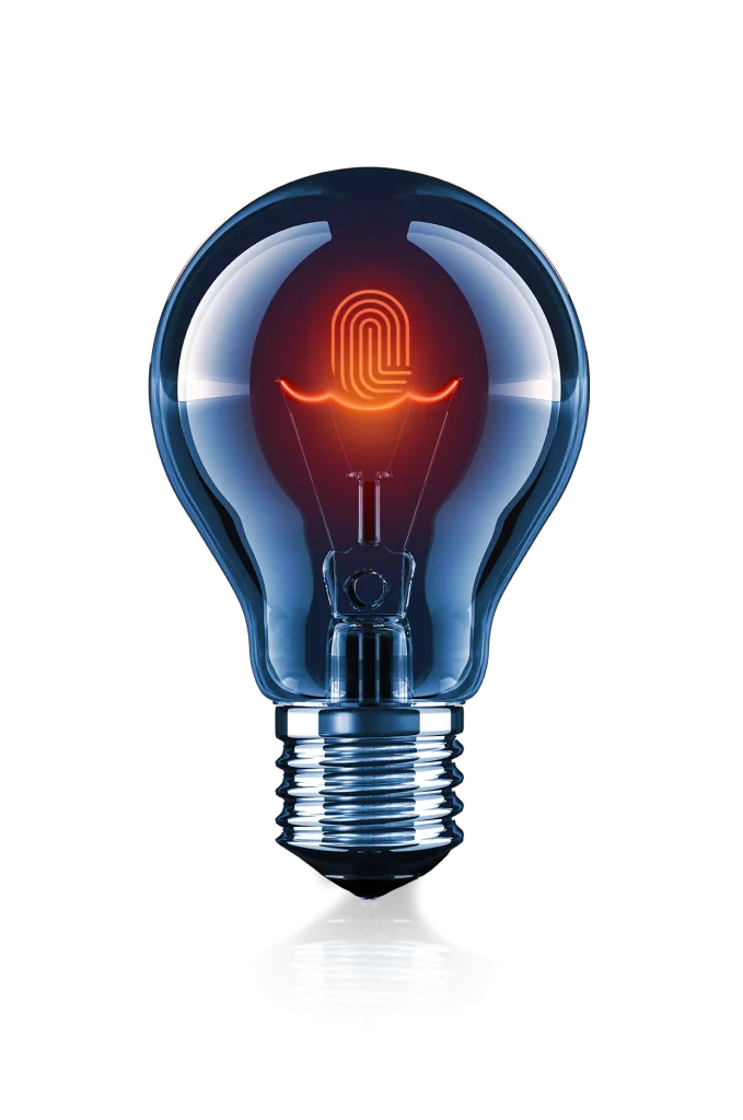 Illuminating Logo as lightbulb filament.