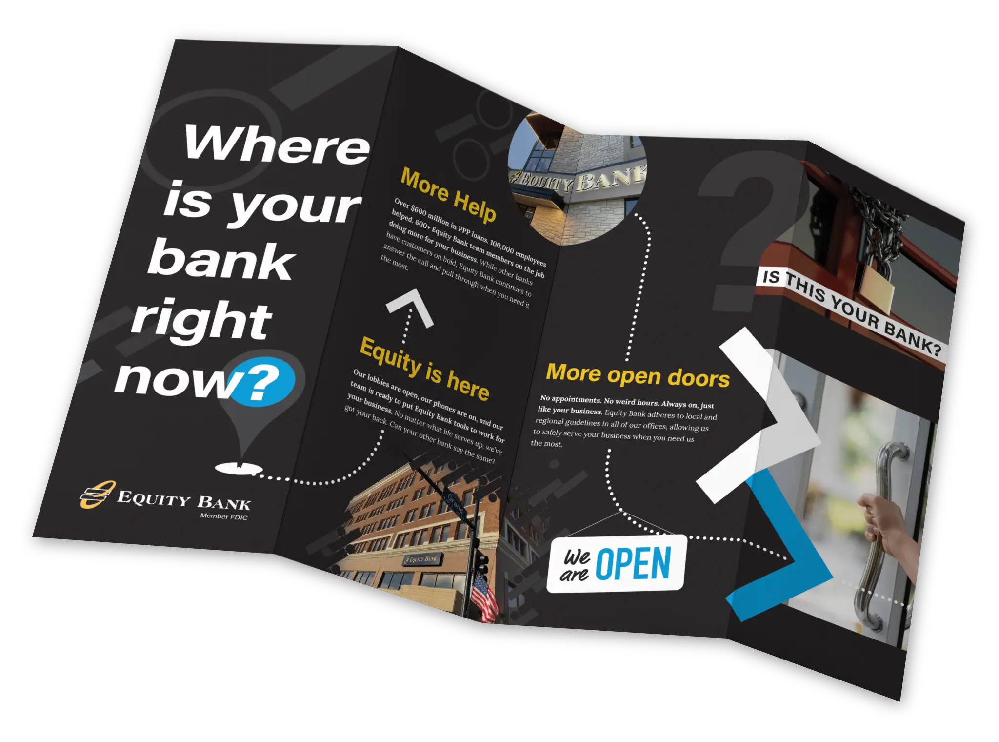 Equity Bank "Where is your bank right now?" brochure.